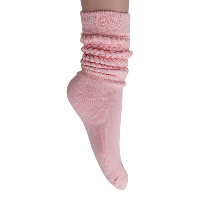 cozy long pink boot socks cotton blend