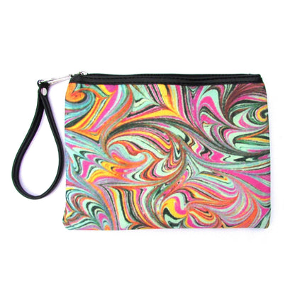 Ebru patterned clutch
