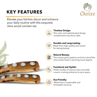 “Close-up of olive wood candle holder showcasing unique grain details and craftsmanship.”