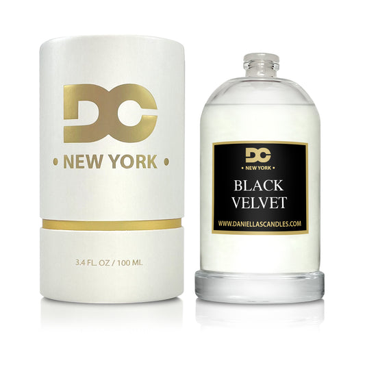 DC New York candle and Black Velvet candle on a white background
