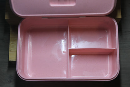 Top-down view of compact BPA-free bento lunch box for students and adults