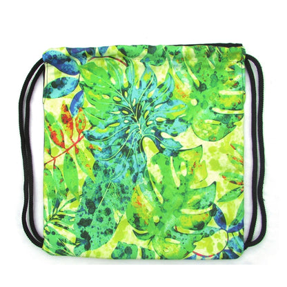 Jungle patterned drawstring backpack