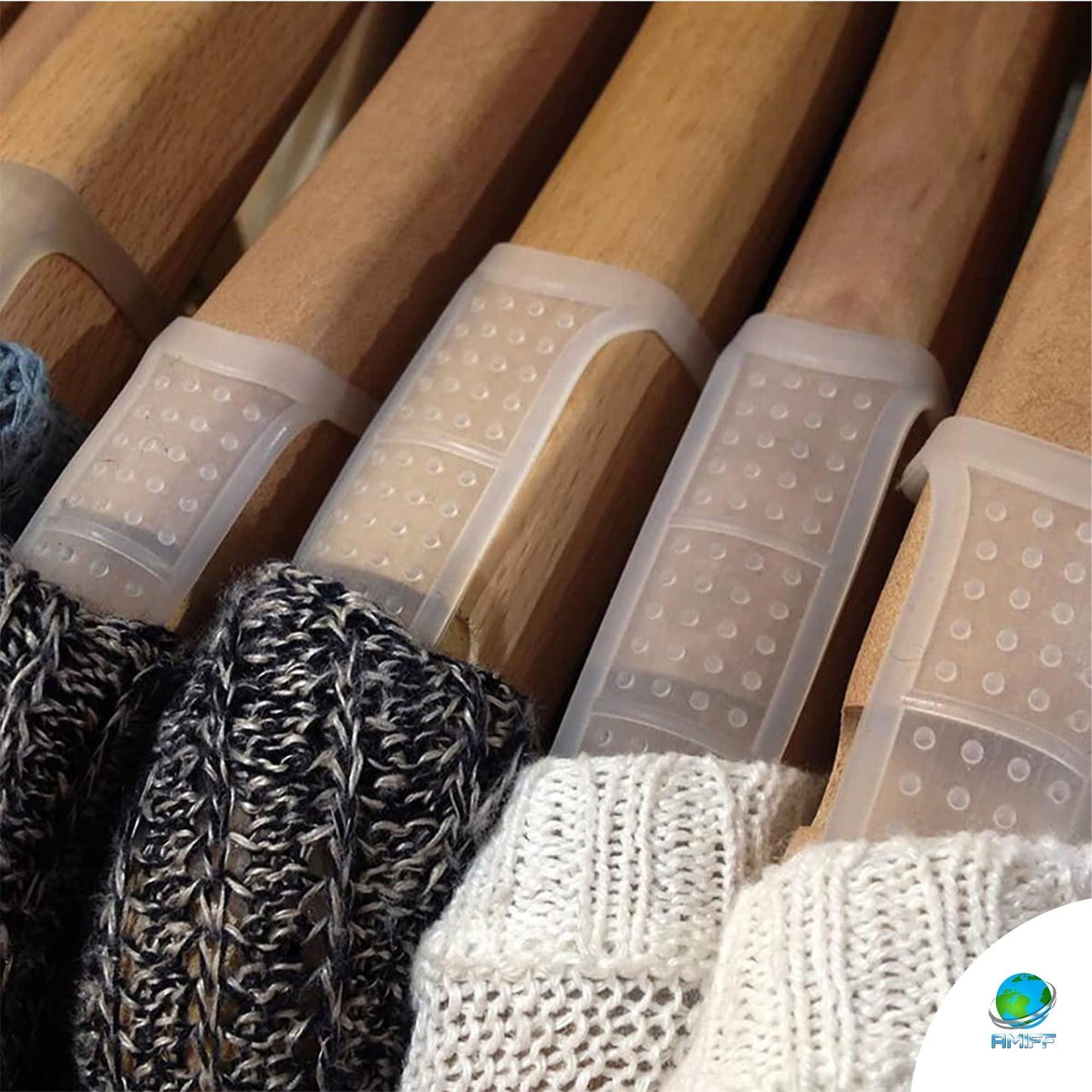 hanger grips installed on wooden hangers