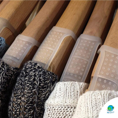 hanger grips installed on wooden hangers