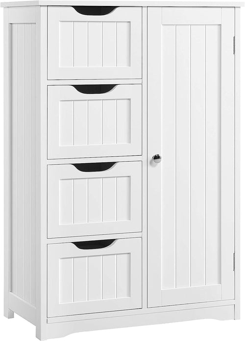 White Floor Cabinet with Drawers for Entryway