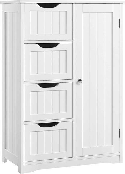 White Floor Cabinet with Drawers for Entryway
