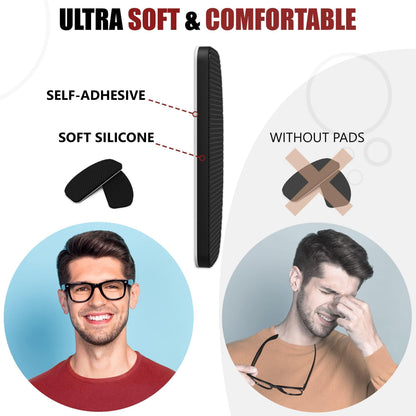 Silicone nose pads applied on plastic eyeglass frame