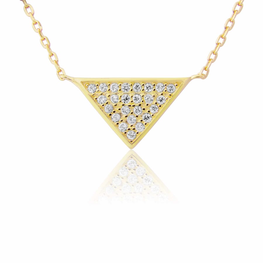 Sterling silver triangle necklace with zircons