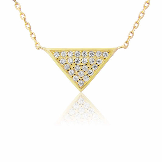 Sterling silver triangle necklace with zircons