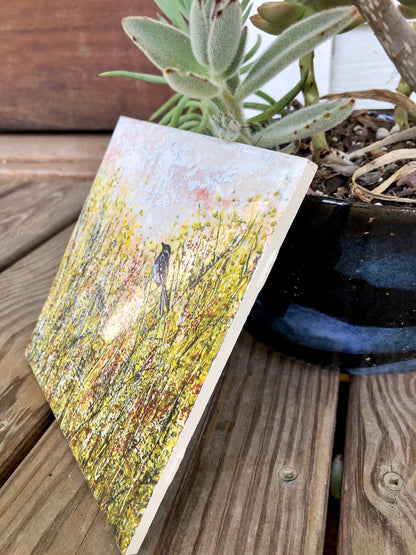 Decorative 6" x 6" ceramic tile for indoor use