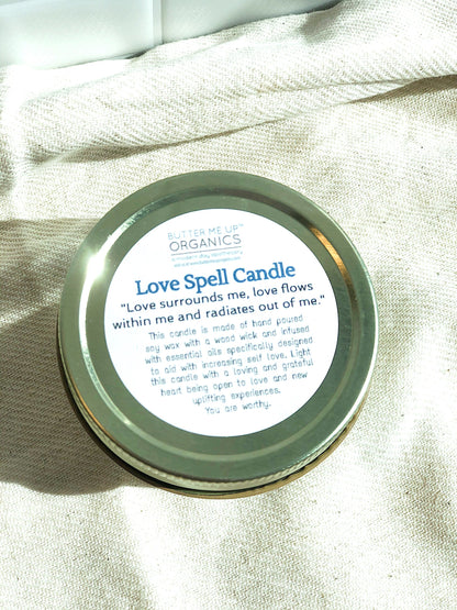 Krombee Love and Light Rose Quartz Candle lid from top