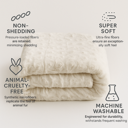 White roses faux fur sherpa throw blanket features