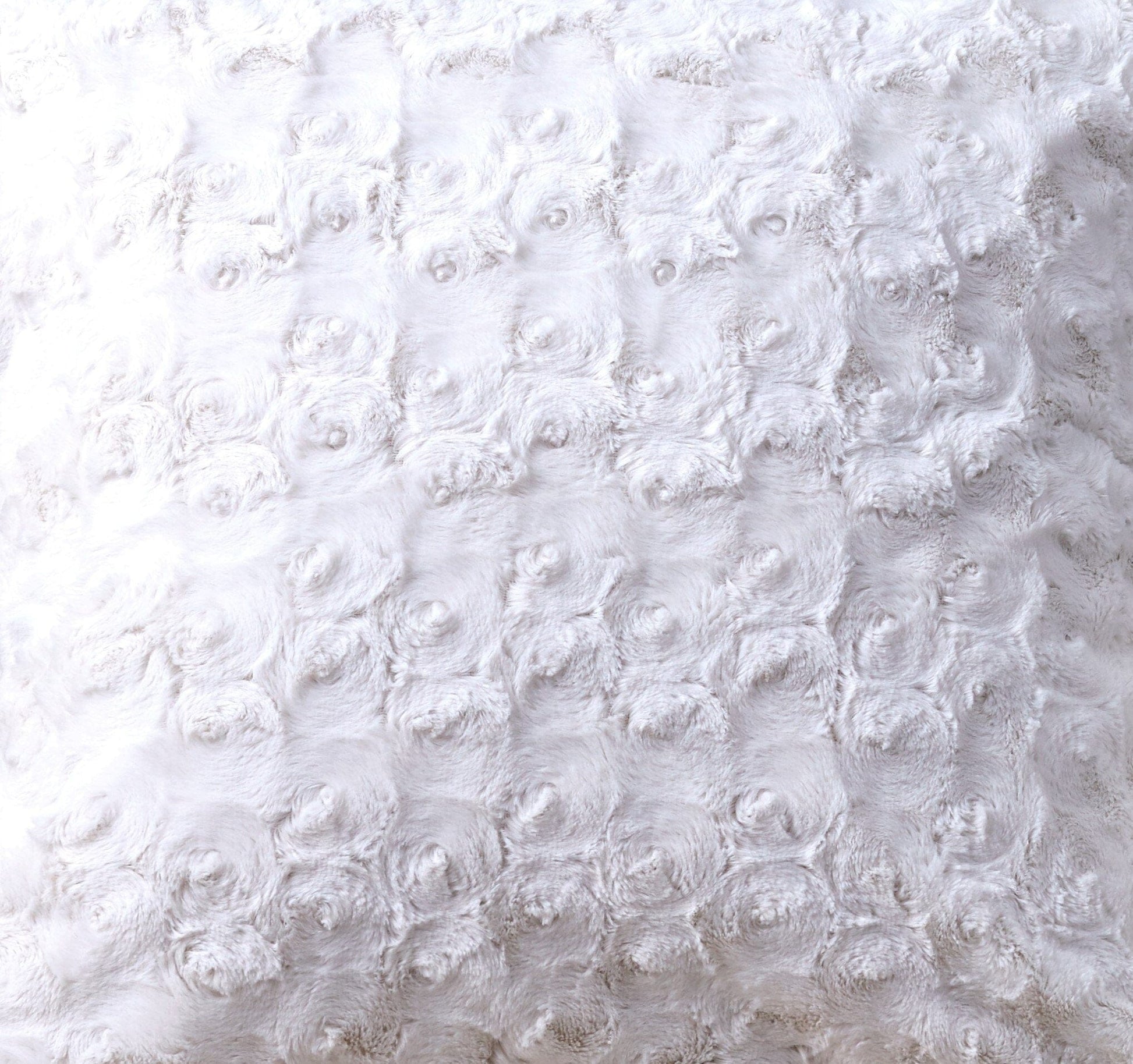 Soft double-sided white faux fur rose texture pillow cover