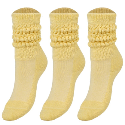 Kids Cotton Knee High Slouch Socks, 3 Pairs, Ages 3-15, Elastic &