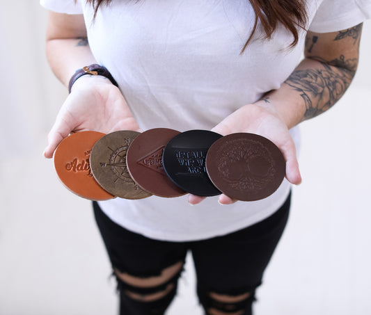 Full-grain leather coasters 