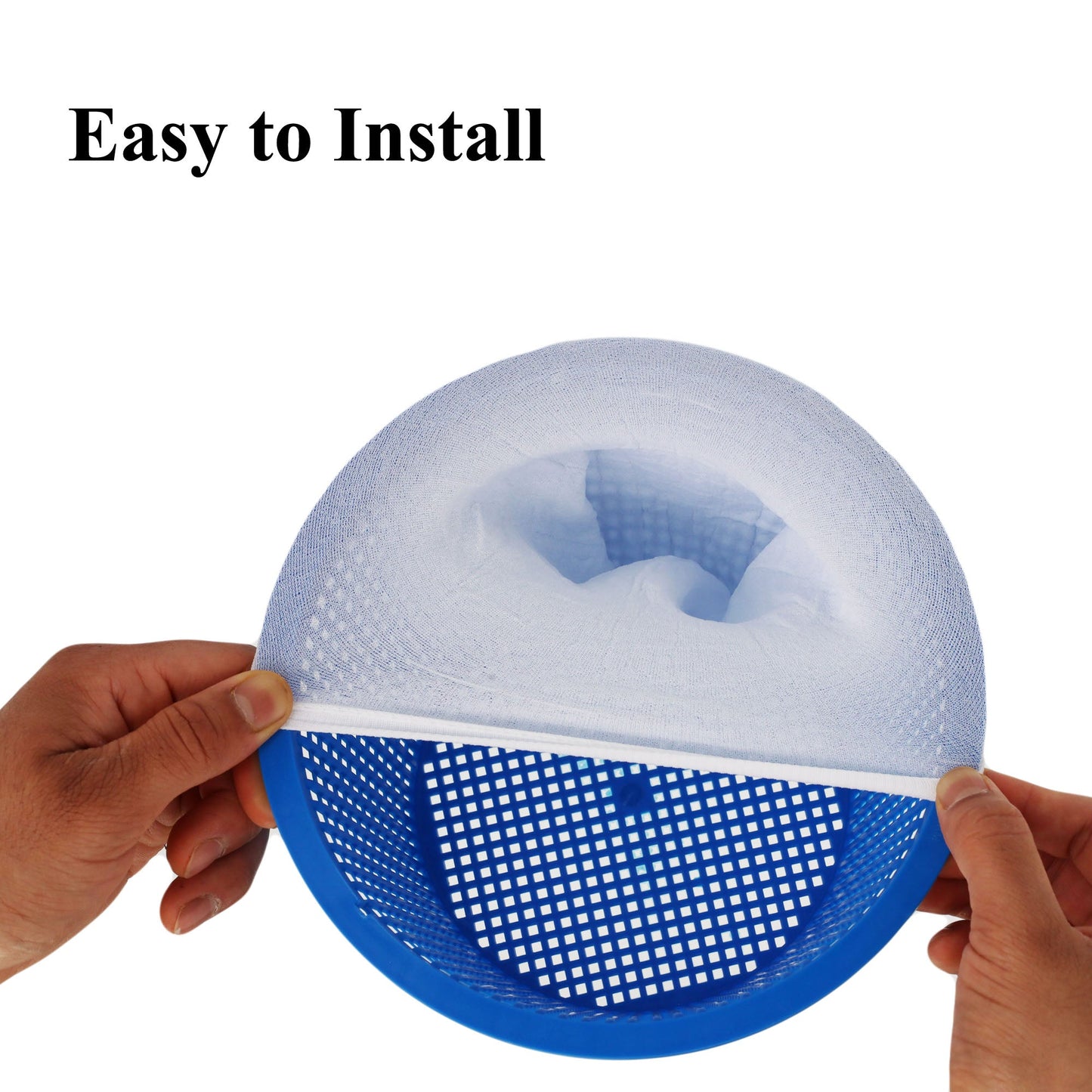 Reusable pool skimmer socks elastic design