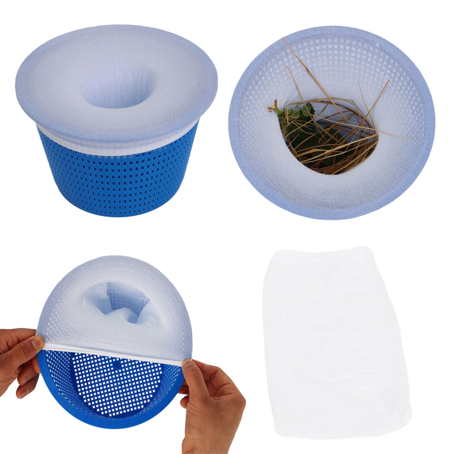Nylon mesh skimmer filter saver for pools