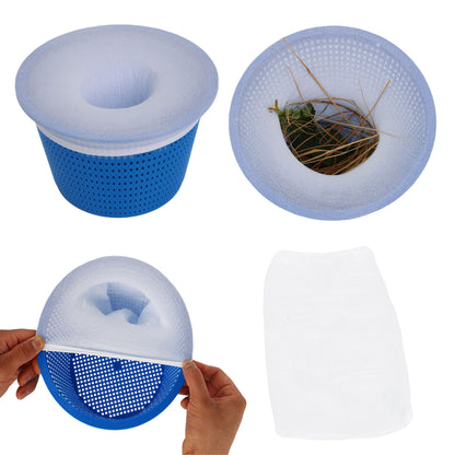 Nylon mesh skimmer filter saver for pools