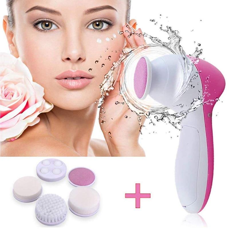 5 in 1 face cleansing brush set with attachments