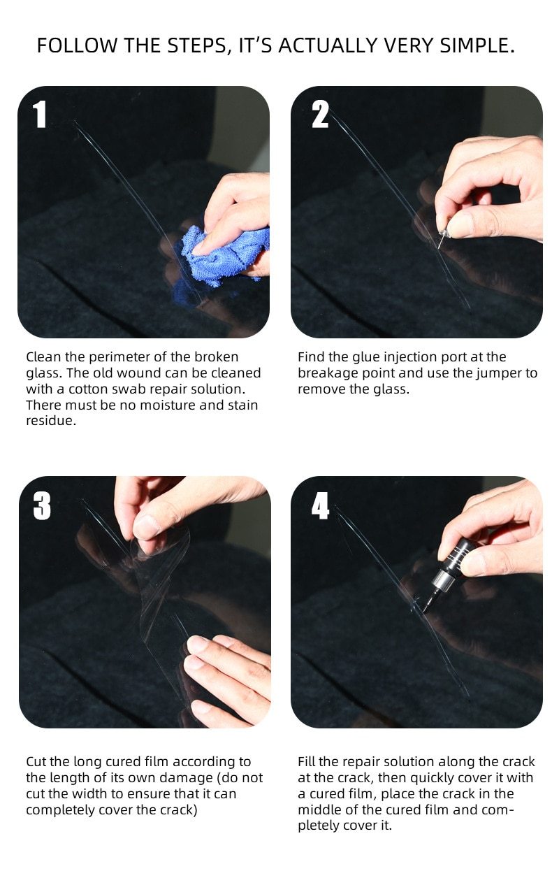 DIY car windshield chip repair tools