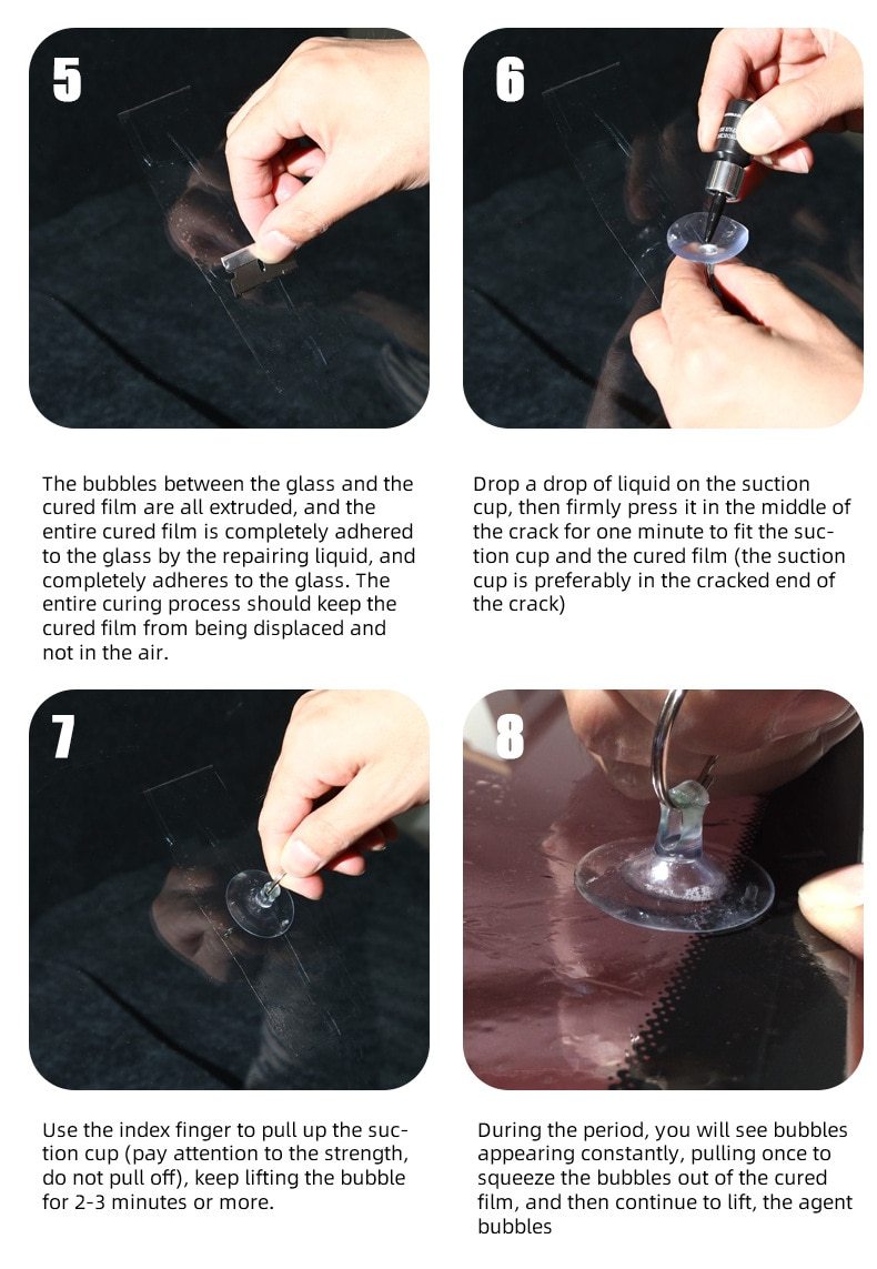 Complete windshield repair kit for vehicles