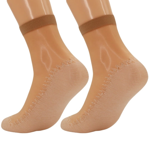Women’s Anti-Slip Sheer Ankle Socks with Cotton Sole, 3 Pairs