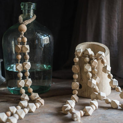 Handmade solid wood tieback close-up view