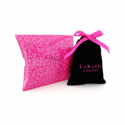 Pink drop earrings in branded gift packaging
