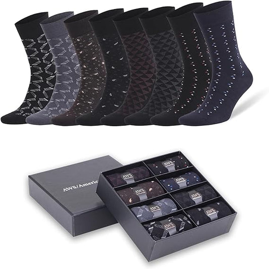 mens bamboo dress socks gift box 8 pairs
