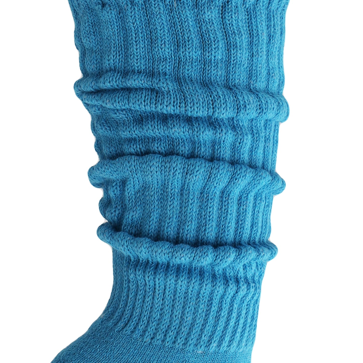 womens turquoise cotton scrunch socks