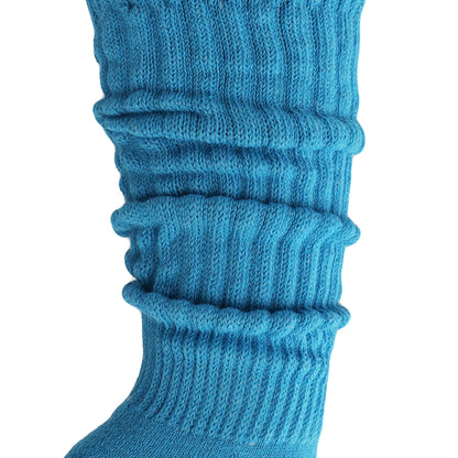womens turquoise cotton scrunch socks