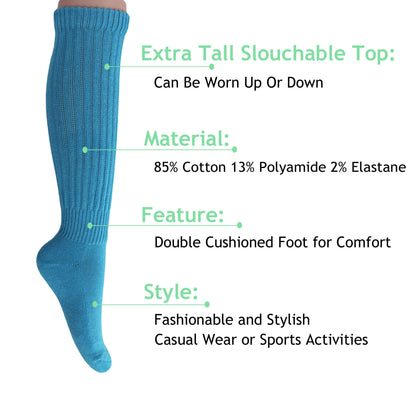 retro turquoise blue slouch socks with sneakers